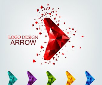 3d Geometric Arrow For Logo Design