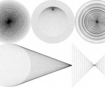3D幾何学的スケッチベクトルイラストレーション