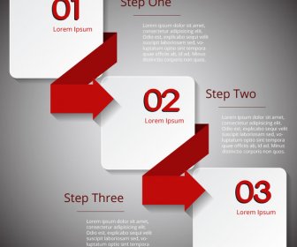 3d Infographic Diagram Design With Squares And Curved Arrows