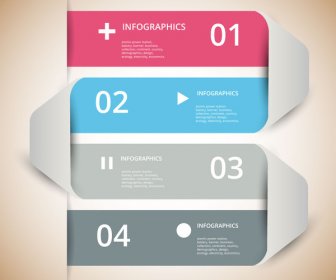 3d Infographic Vector Design With Horizontal Tabs