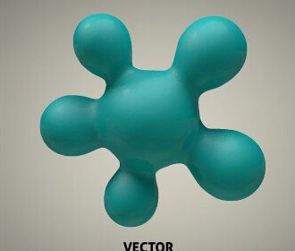 3D Molekul Bola Ilustrasi Vektor Latar Belakang