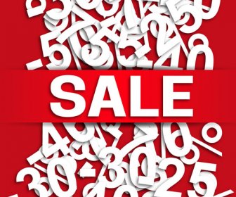 3d Sales Banner With Messy Numbers