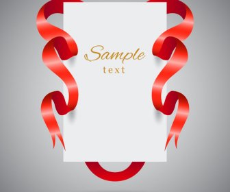 3d Template With Red Ribbon Around White Sheet