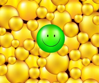 3D Gelbe Kreise Hintergrund Emotionale Symbol Dekor