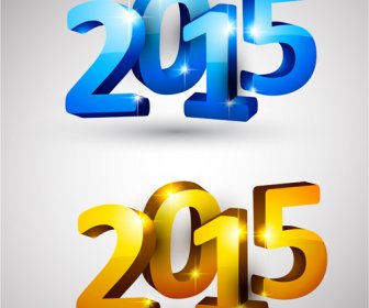 3d15 New Year Text Vector