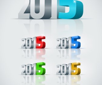 3D15 Año Nuevo Texto Vector