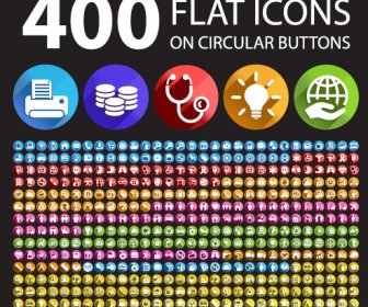 400 ícones Plana De Sociedade Vector