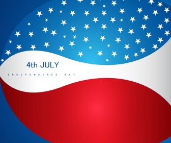 7 月 4 日アメリカの独立記念日ベクター光沢のある背景