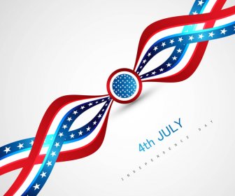 4th July Badge Ribbon Of American Independence Day