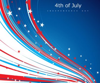 4th Of July American Independence Day Flag Creative Wire Celebration Wave Design