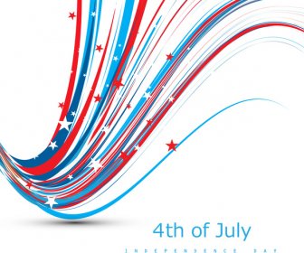 7 월 미국의 독립 기념일 4 일 플래그 창조적인 와이어 축 하 웨이브 디자인