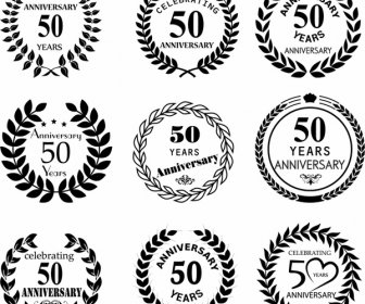 50 Tahun Ulang Tahun Laurel Karangan Bunga Desain