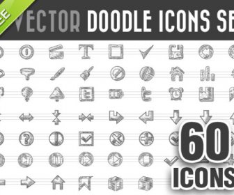 60 Kind Doodle Icons Vector