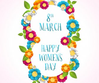 8 Maret Womens Hari Latar Belakang Vector Set