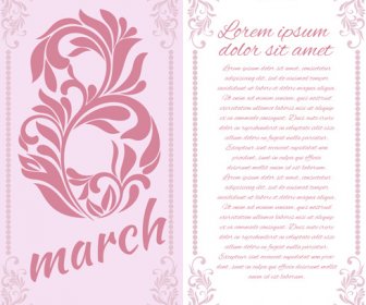 8 De Marzo De Womens Day Background Set Vector