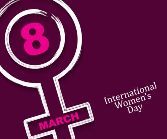 8 March Womens Day Background Set Vector