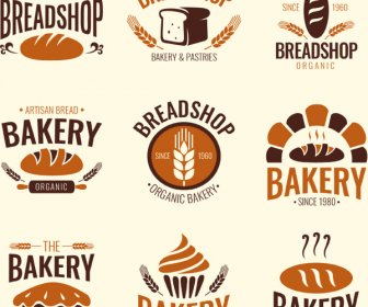 9 Bread Shop Label Vector