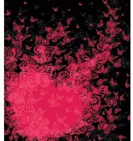 抽象的な驚くべき蝶パターン ロマンス ページ タイトル無料ベクトル