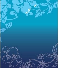 Fleur Attrayante Abstrait D’art Ligne Sur Fond Illustration De Vecteur De Dégradé Bleu
