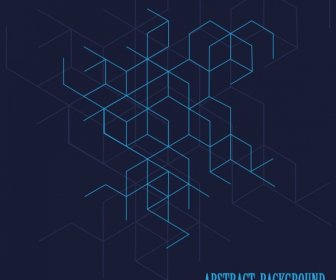 Schizzo Di Cubi 3d Astratto Blu