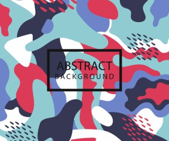 Abstract Background Colorful Flat Deformed Shapes Decor