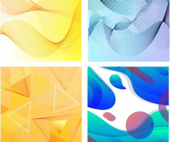 Abstract Background Colorful Flat Dynamic Geometric Swirl Decor