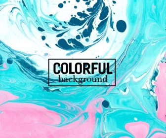 Abstract Background Colorful Grungy Water Colors Decor