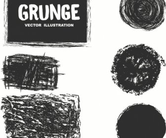 Abstract Background Design Elements Black Grunge Shapes