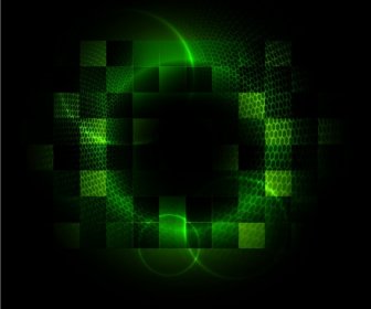 Abstract Background Green Light Effect Blurred Squares Isolation