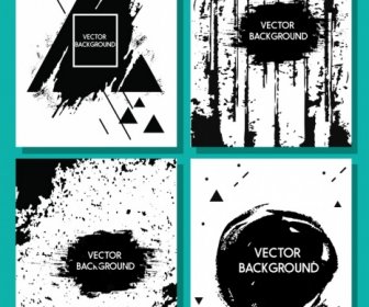 Abstract Background Sets Black Decor Grunge Design