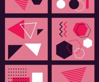 Abstract Background Sets Geometric Theme Pink Decor