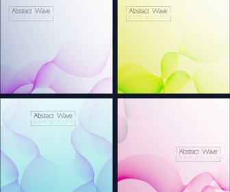 Abstract Background Sets Multicolored Curved Wavy Lines