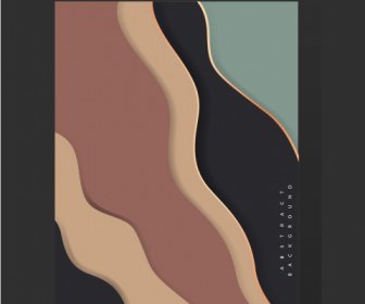 Abstract Background Template Dark Curves Sketch