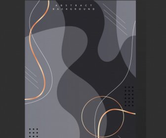 Abstract Background Template Dark Elegant Curves Shapes