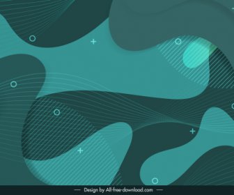 Abstract Background Template Green Dynamic Curved Lines Decor