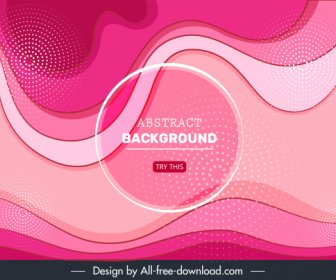 Abstract Background Template Pink Dynamic Curves Circles Decor