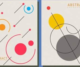 Abstract Background Templates Colored Flat Circles Lines Sketch