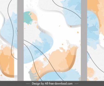 Abstract Background Templates Colored Grunge Swirled Sketch