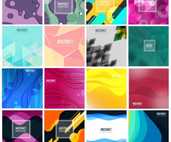 Abstract Background Templates Colorful Deformed Geometric Shapes Decor