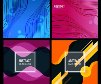 Abstract Background Templates Colorful Dynamic Curves Decor