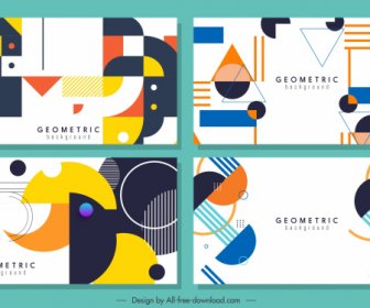 Abstract Background Templates Colorful Flat Geometric Decor