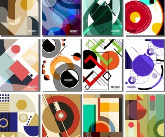 Abstract Background Templates Colorful Flat Geometric Decor