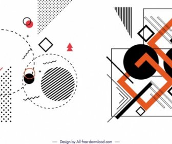 Zusammenfassung Hintergrund Vorlagen Flache Kreise Quadrate Dreiecke Skizze