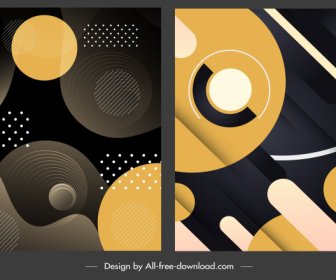 抽象的な背景テンプレート現代の暗い円の装飾