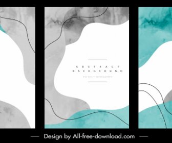 Abstract Background Templates Retro Colored Flat Curves Sketch