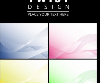 Abstract Background Templates Shiny Colorful Curves Decor