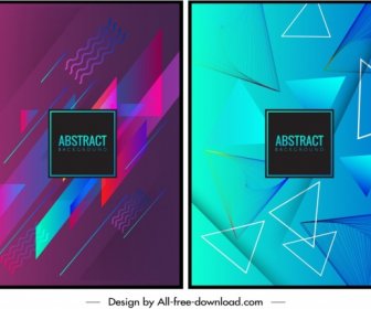 Abstract Background Templates Triangles Decor Dark Pink Blue