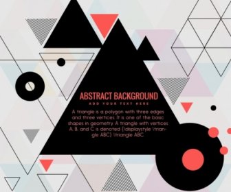 Abstract Background Triangles Circles Sketch Flat Design