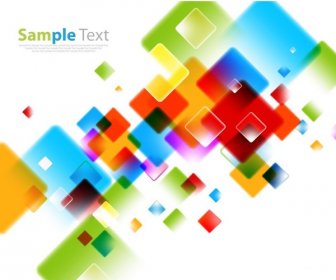 Abstract Background With Colored Squares Vector Illustration