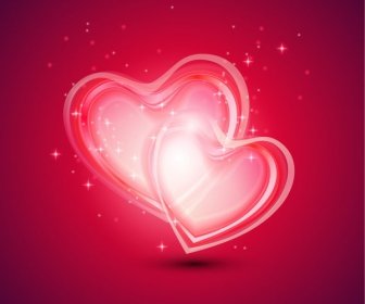 Abstract Background With Two Hearts For Valentines Day